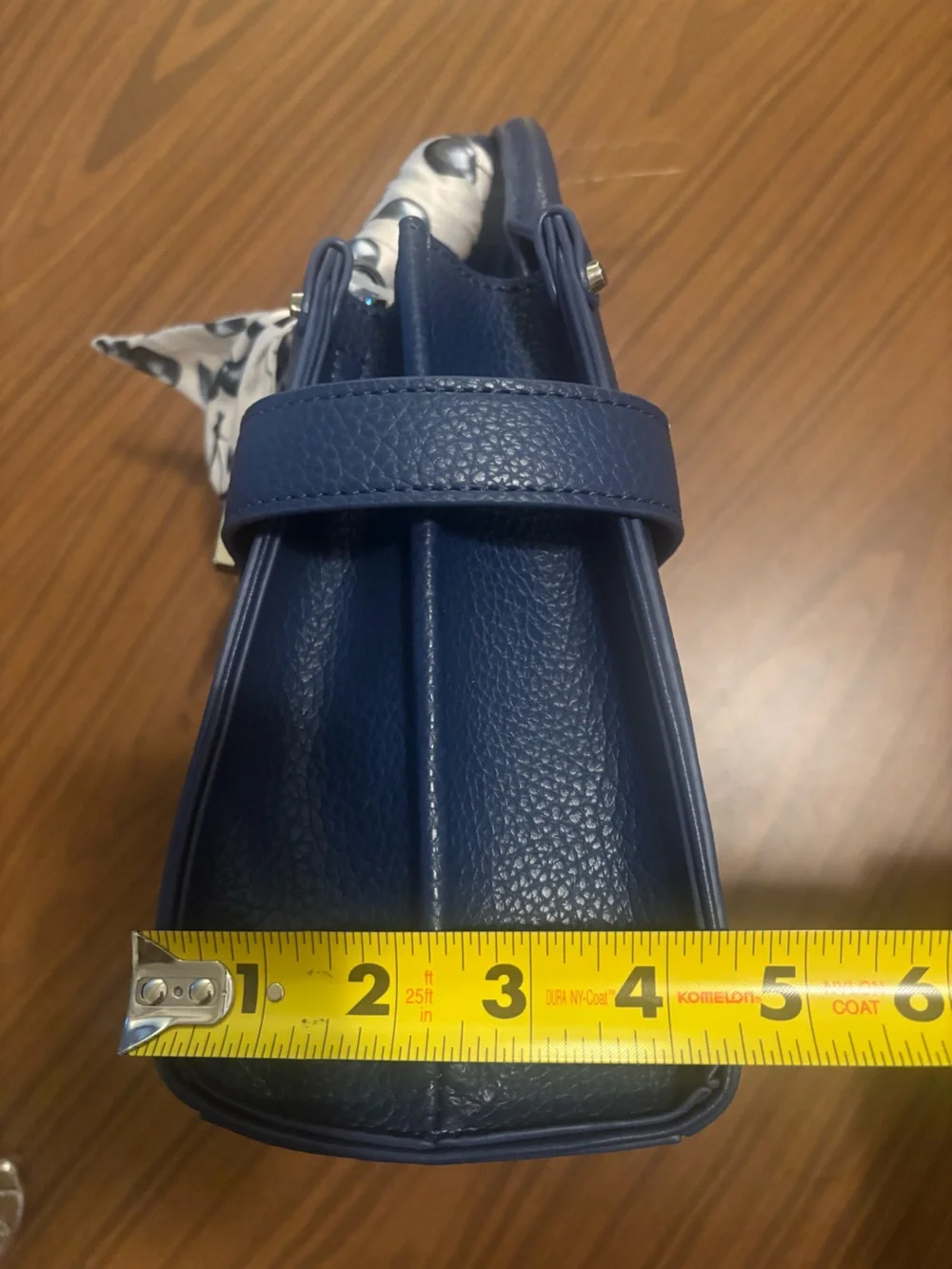 NWT - Steve Madden - Navy Pebbled Leather Top-Handle Bag